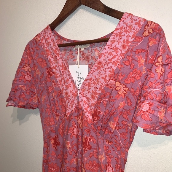 Iris Maxi NWT The Label Boho Pink Hi Low Tiered Floral Maxi Dress | Size… - Picture 2 of 9